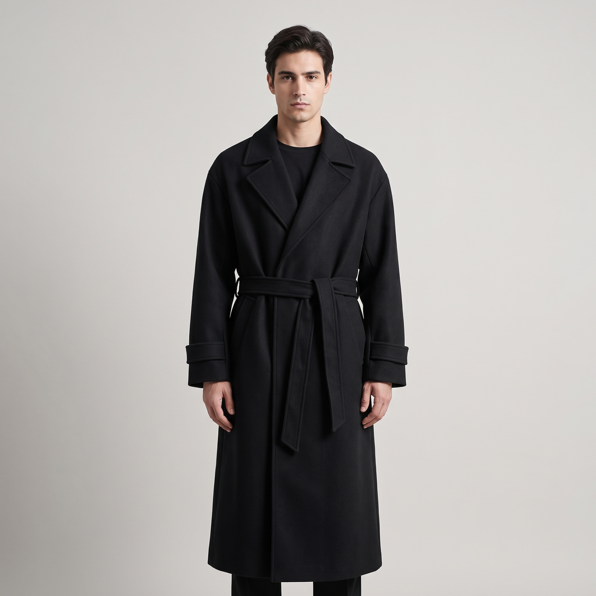 Men’s Winter Coat Elegant British-Style Long Woollen
