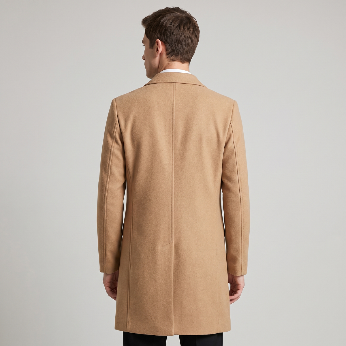 Men’s Winter Coat Elegant Long Polyester with Buttons