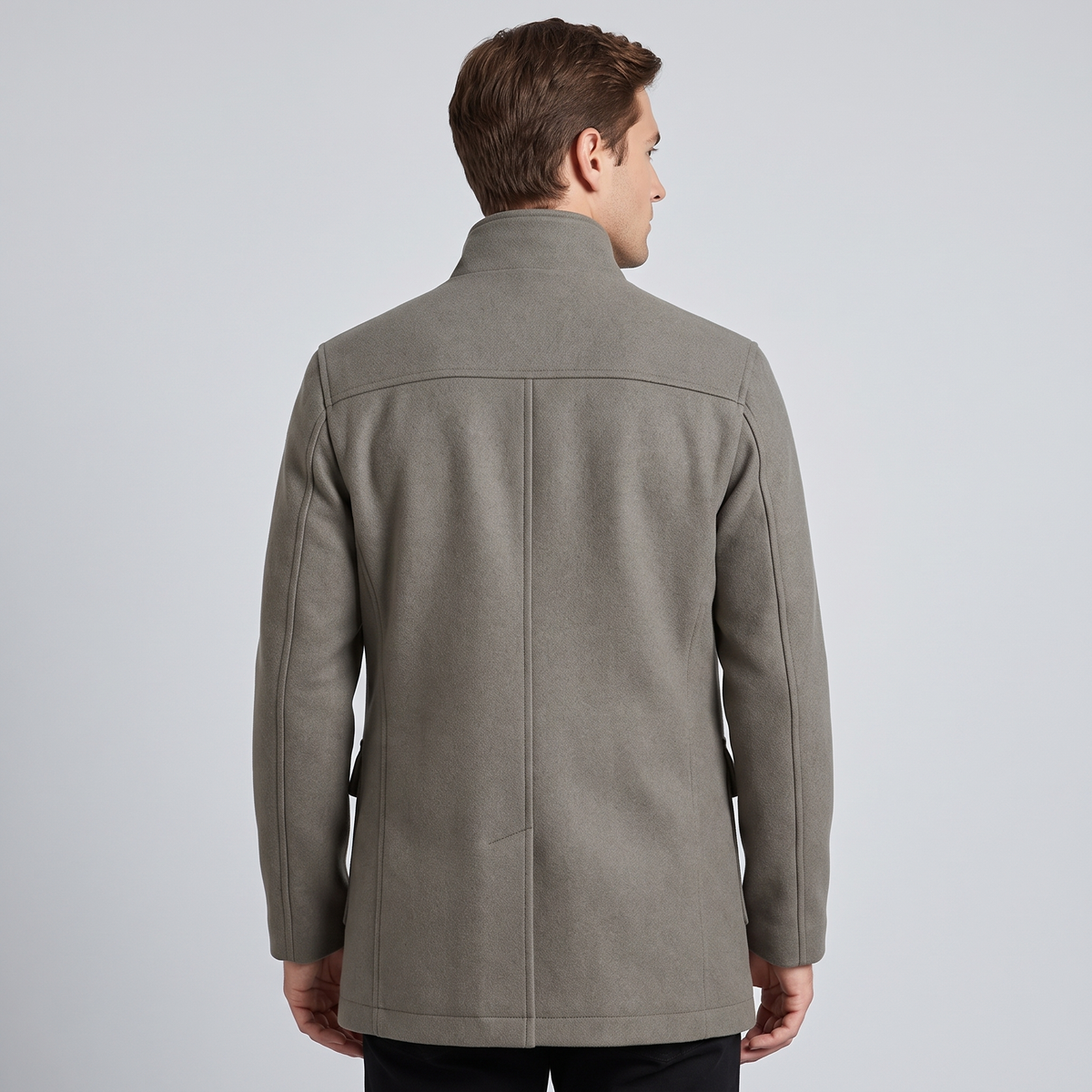 Men’s Winter Jacket Elegant Wool-Blend Tailored Fit with Structured Collar