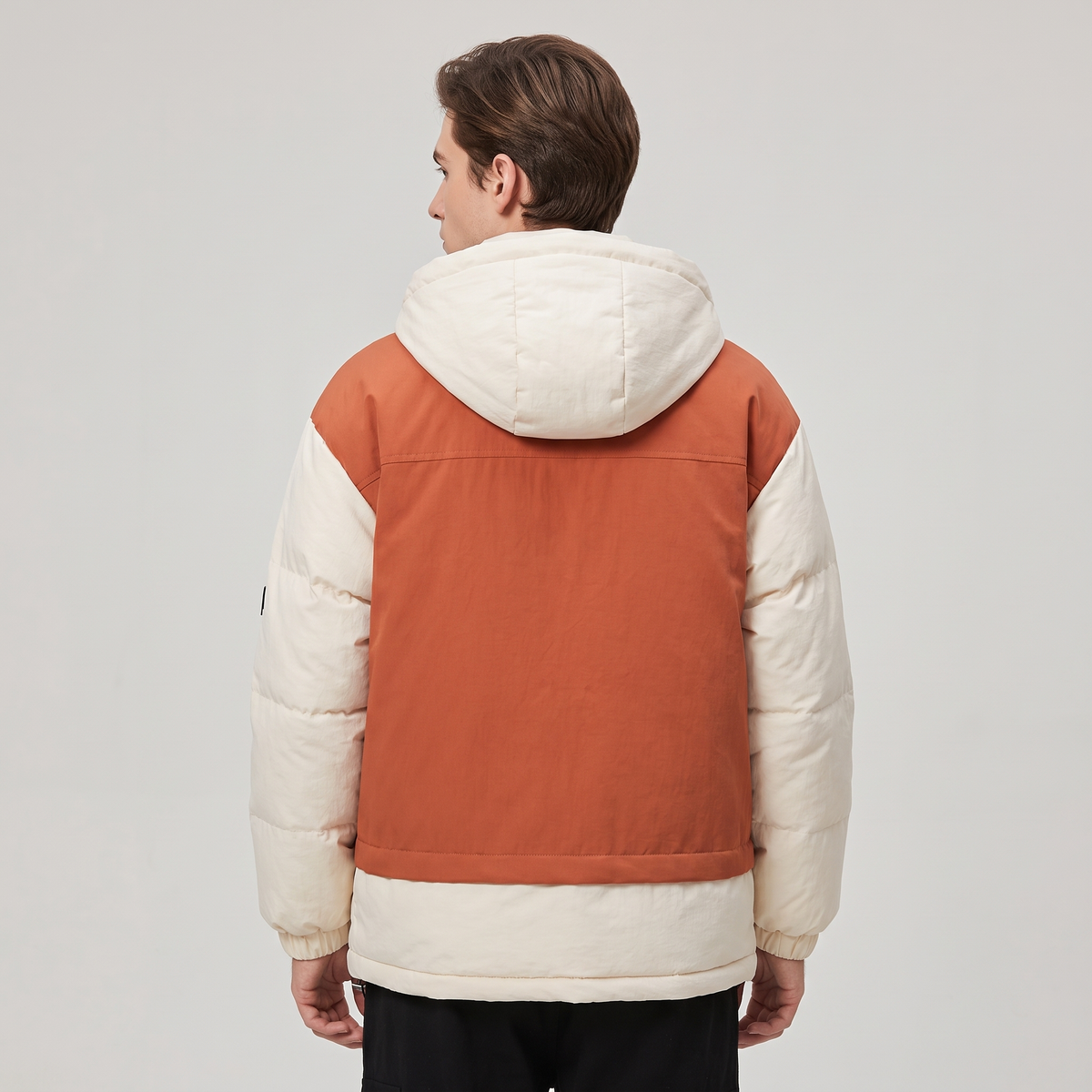 Men’s Puffer Jacket with Adjustable Hood, Autumn Down
