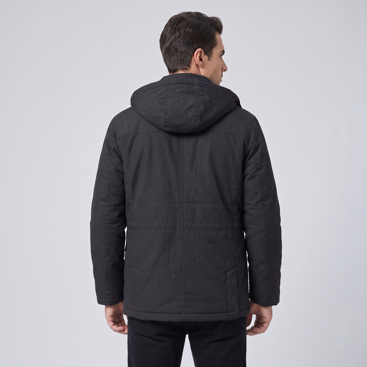 Men’s Winter Jacket with Adjustable Hood and Fleece Lining