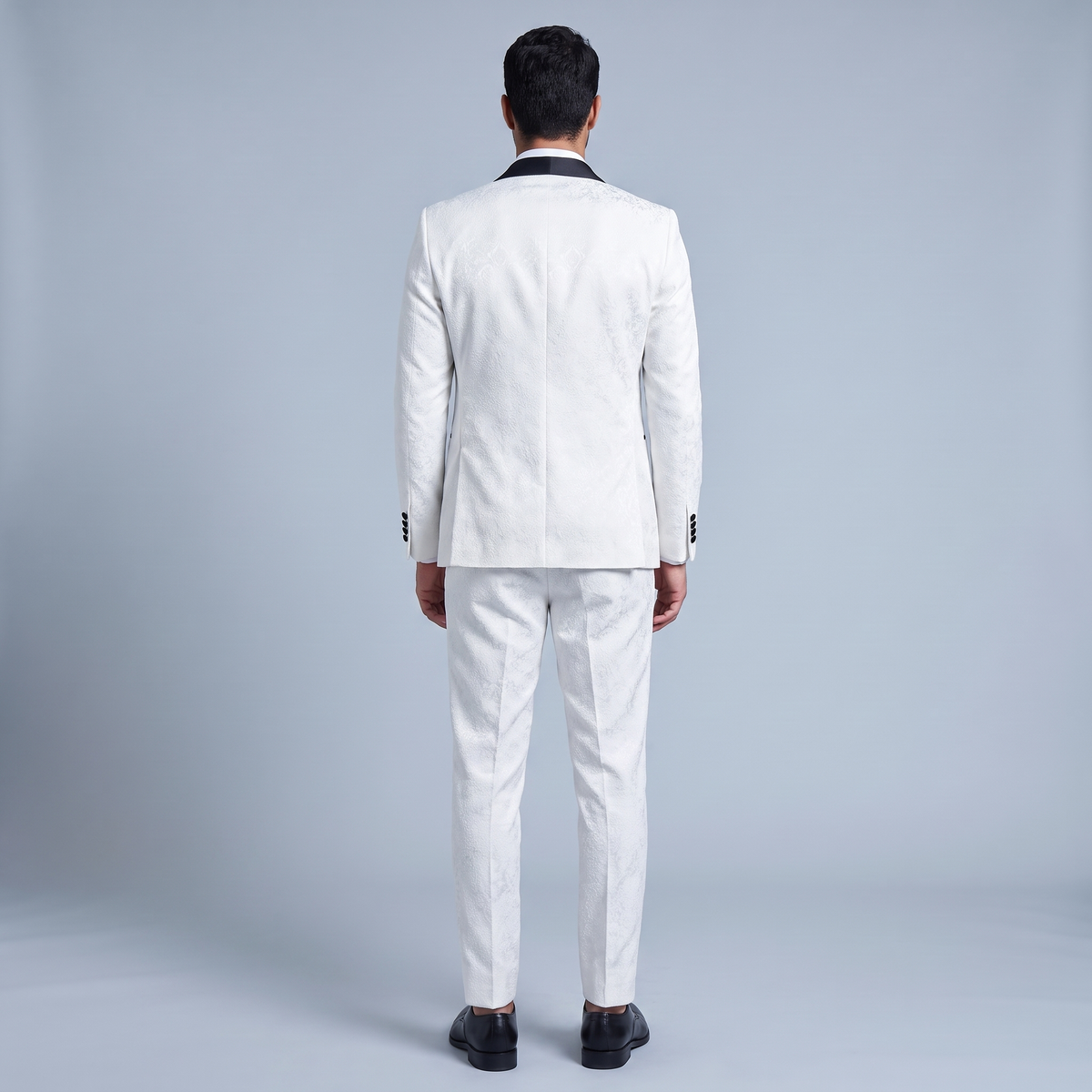Men's Suit 3-Piece Black & White Pattern