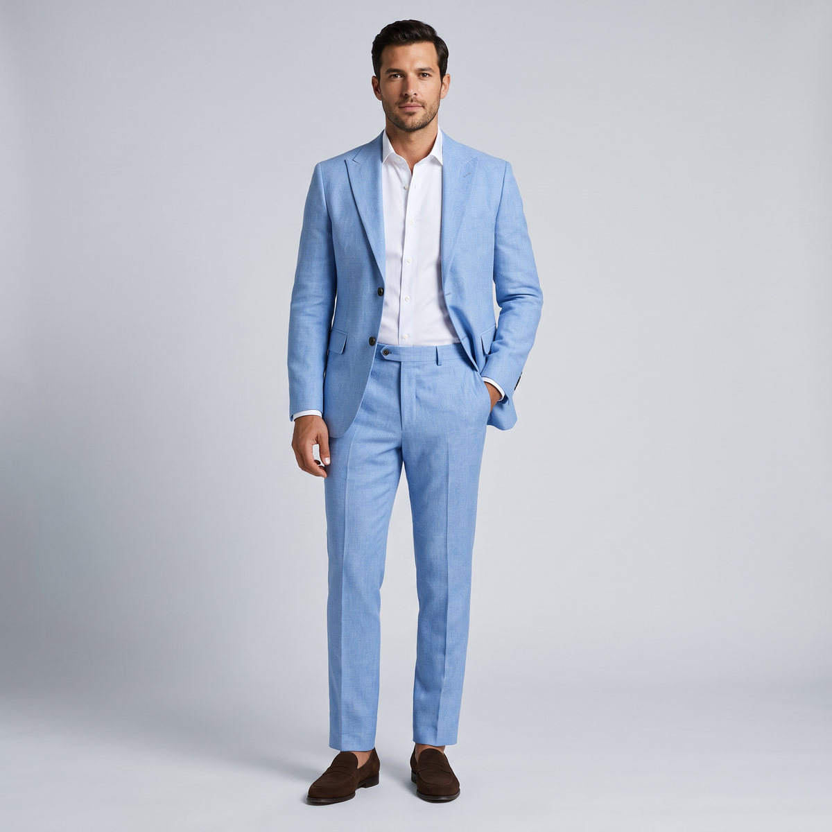 Men's Suit 2-Piece Slim-Fit Linen Set