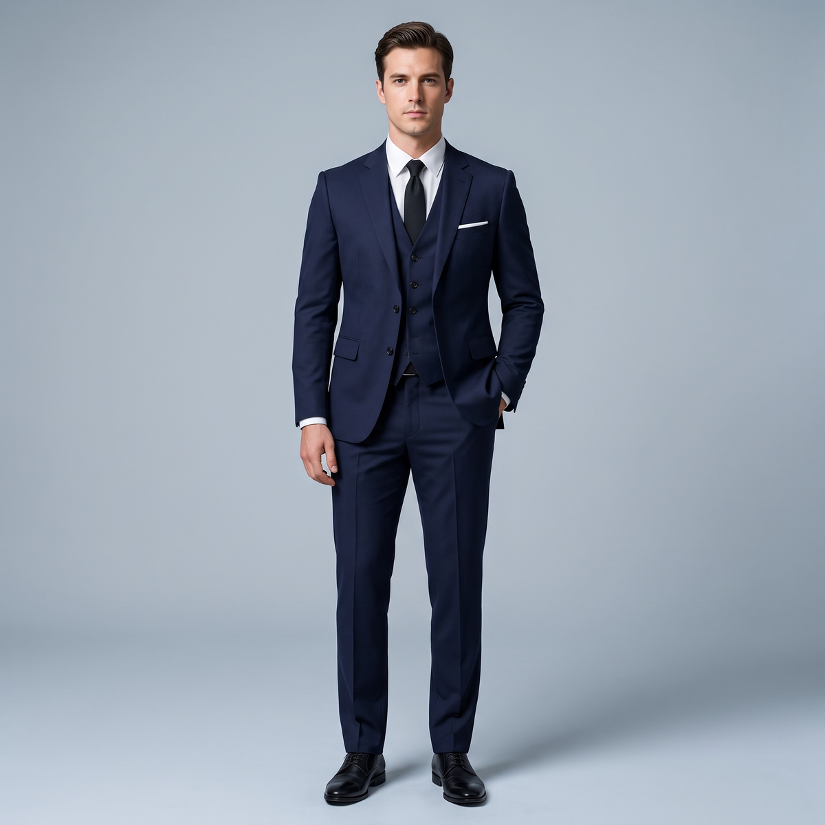 Men's Suit 3-Piece Formal V-Neck Set