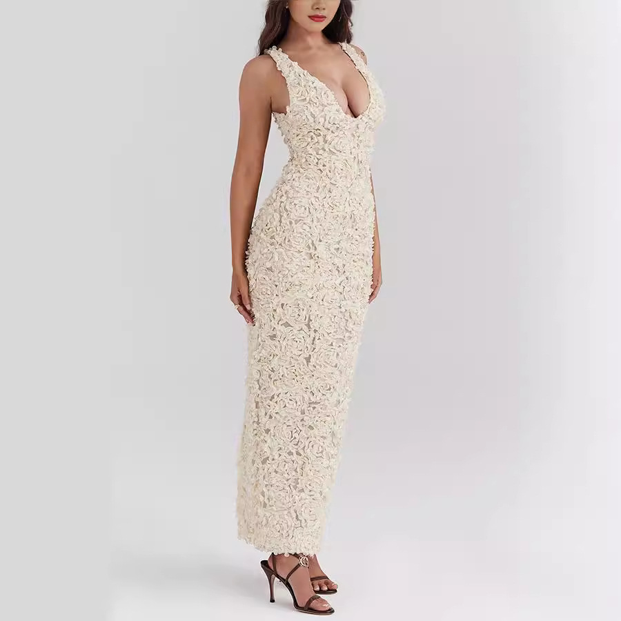 Elegant Lace Sheath Midi Dress