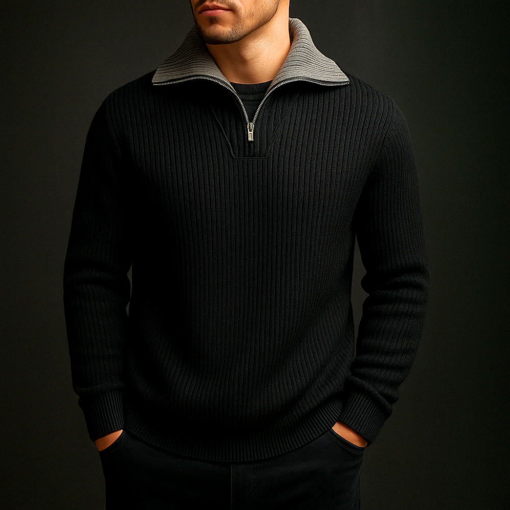Men’s Wool Quarter Zip Sweater