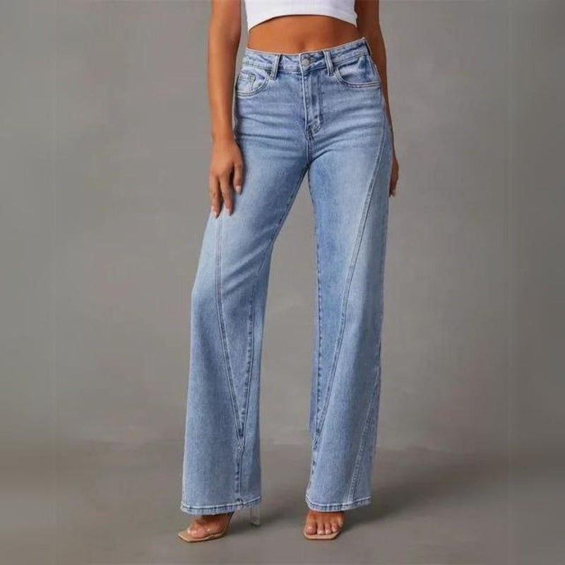 Comfortable Women's High-Waisted Wide-Leg Jeans
