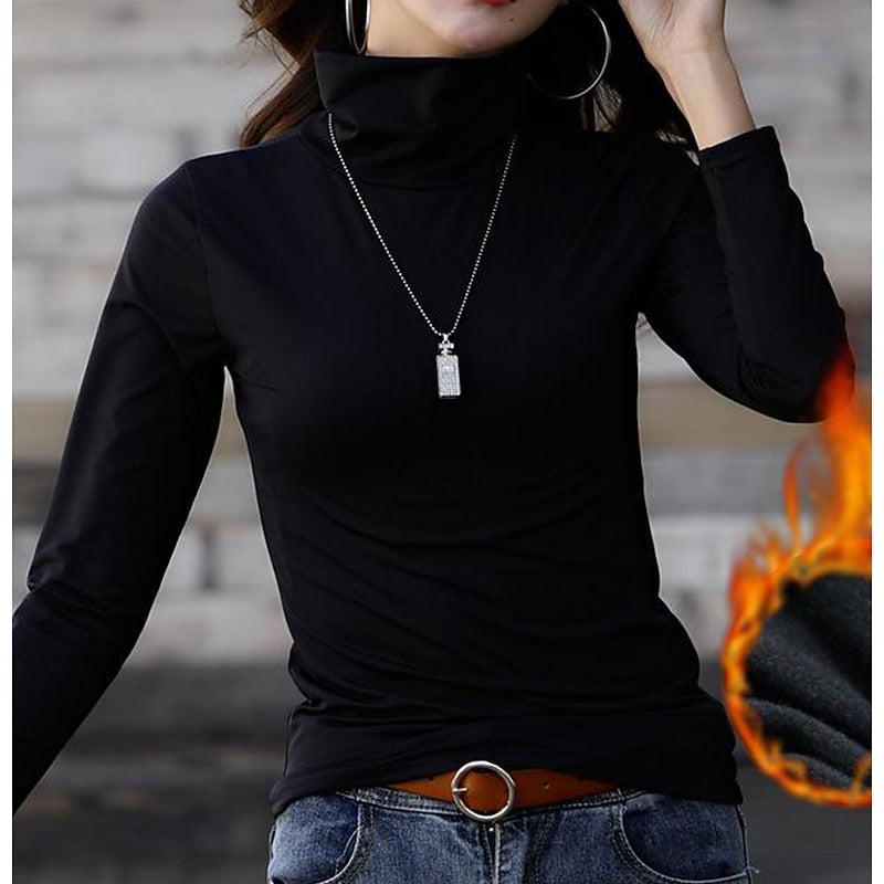 Women’s Turtleneck Sweater – Slim Fit, Comfortable