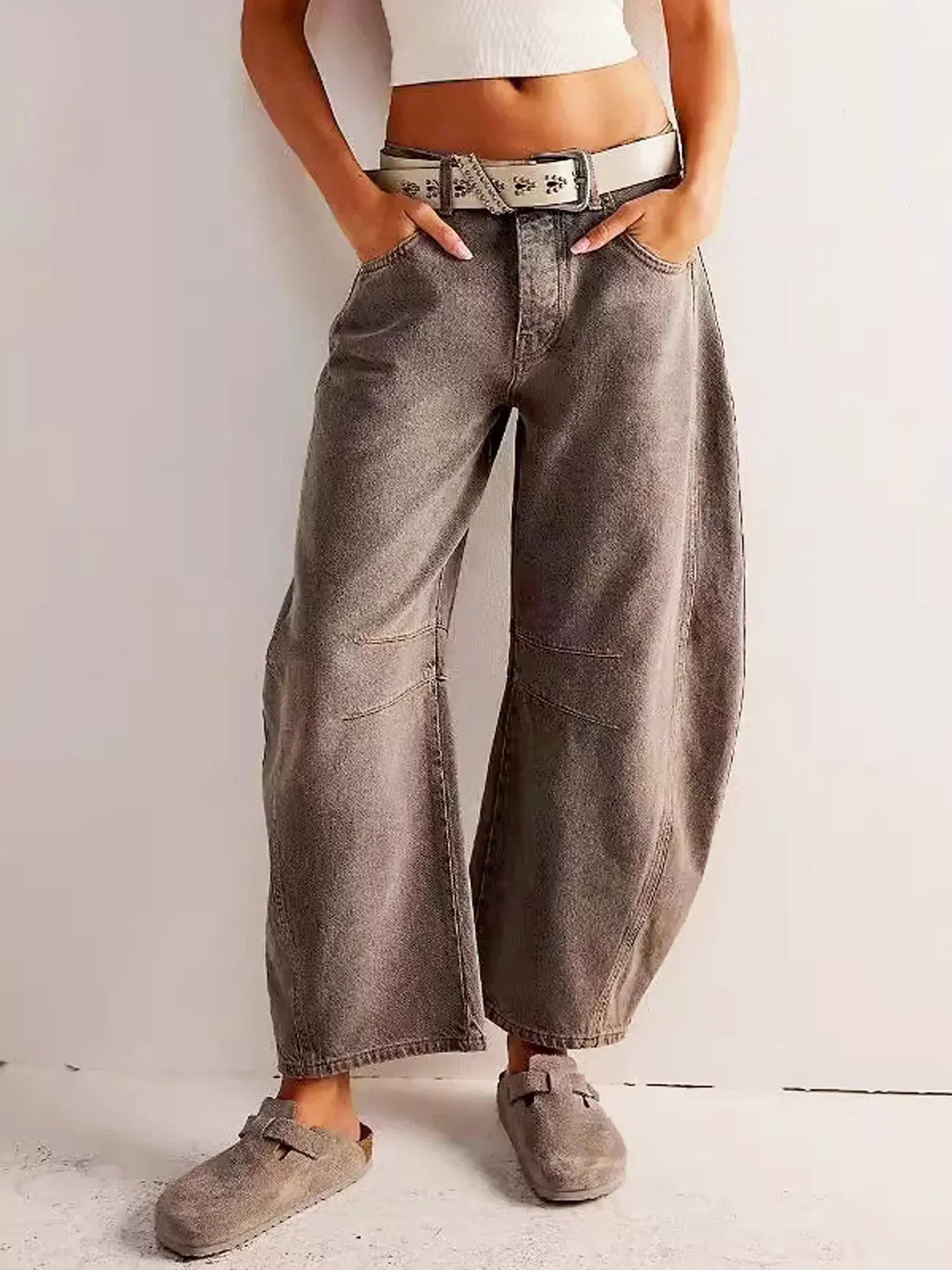 Baggy Jeans Women High Waist Wide Leg Cotton Denim