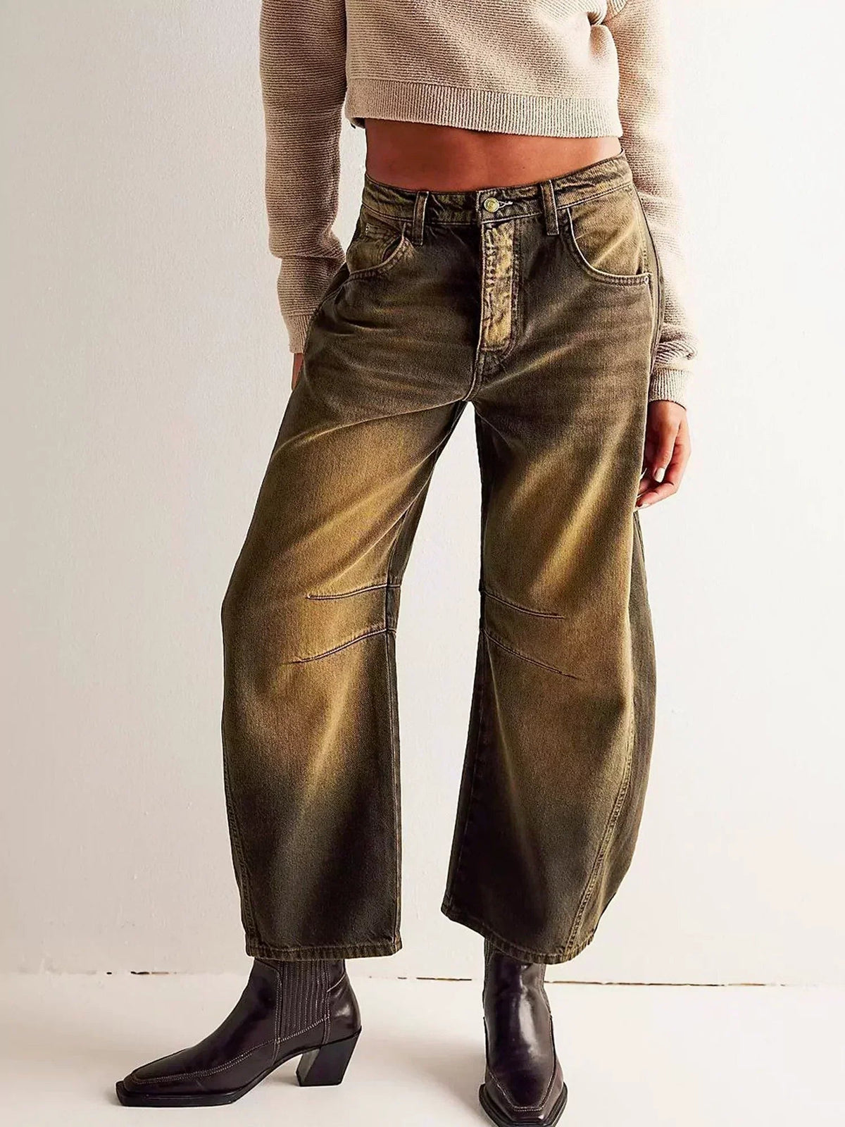Baggy Jeans Women High Waist Wide Leg Cotton Denim