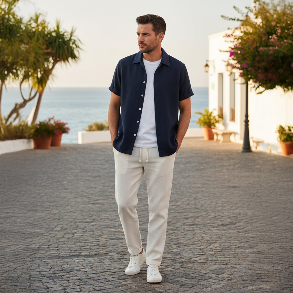 Classic Men’s Linen Casual Outfit Set