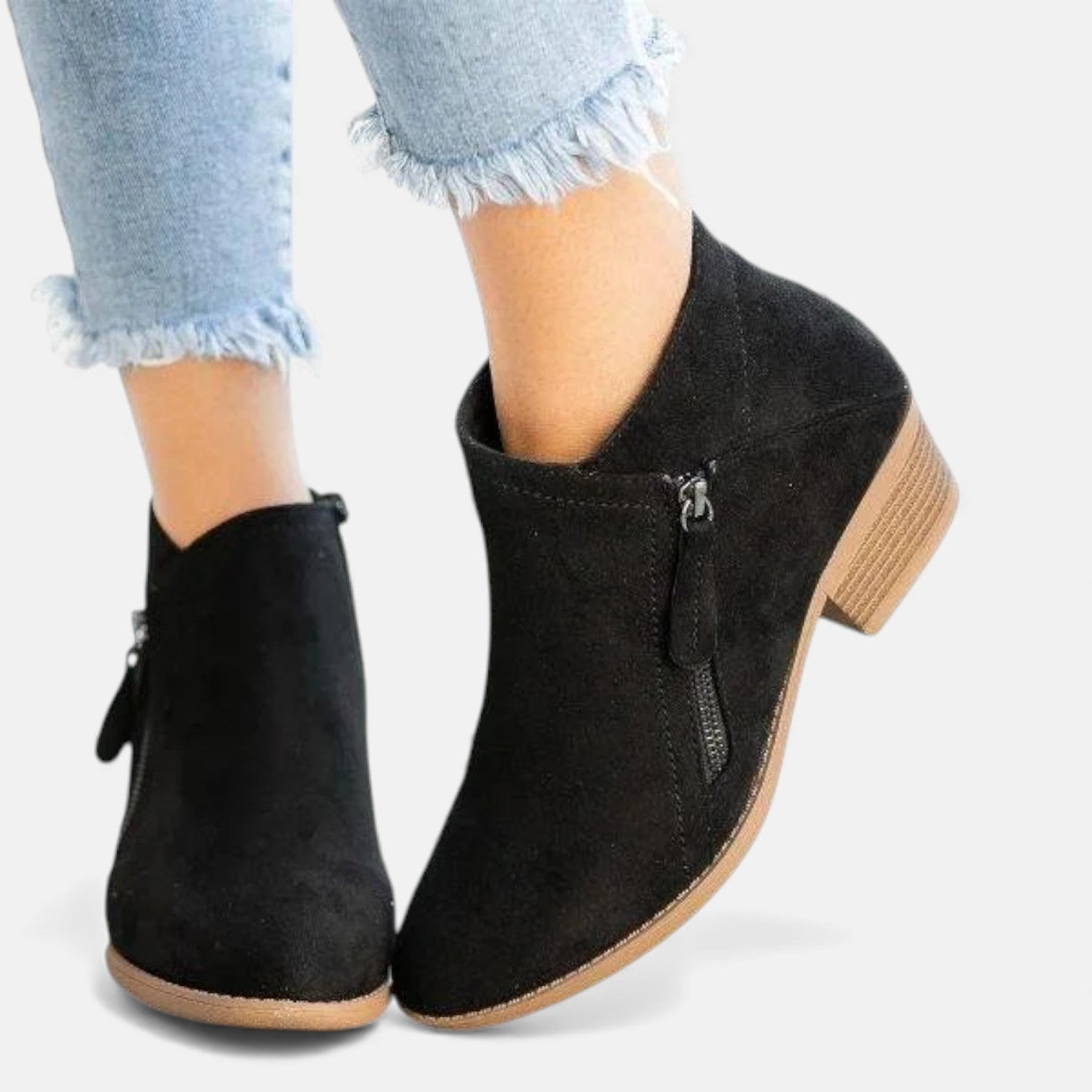Women's Leather Orthopedic Ankle Boots with a Zipper
