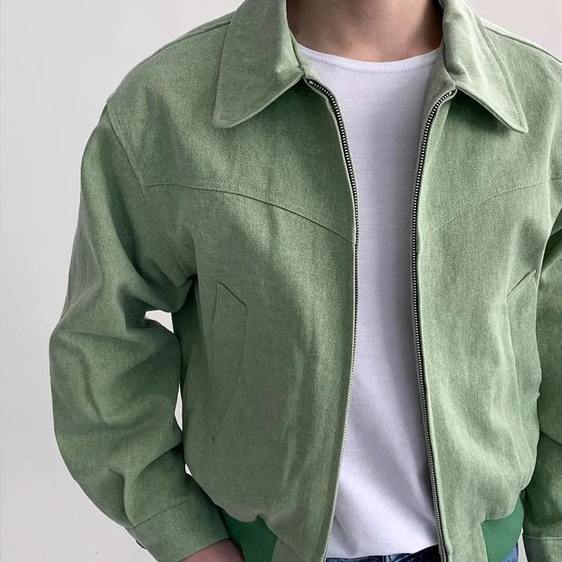 Men’s Bomber Jacket Tailored with Zip and Pockets