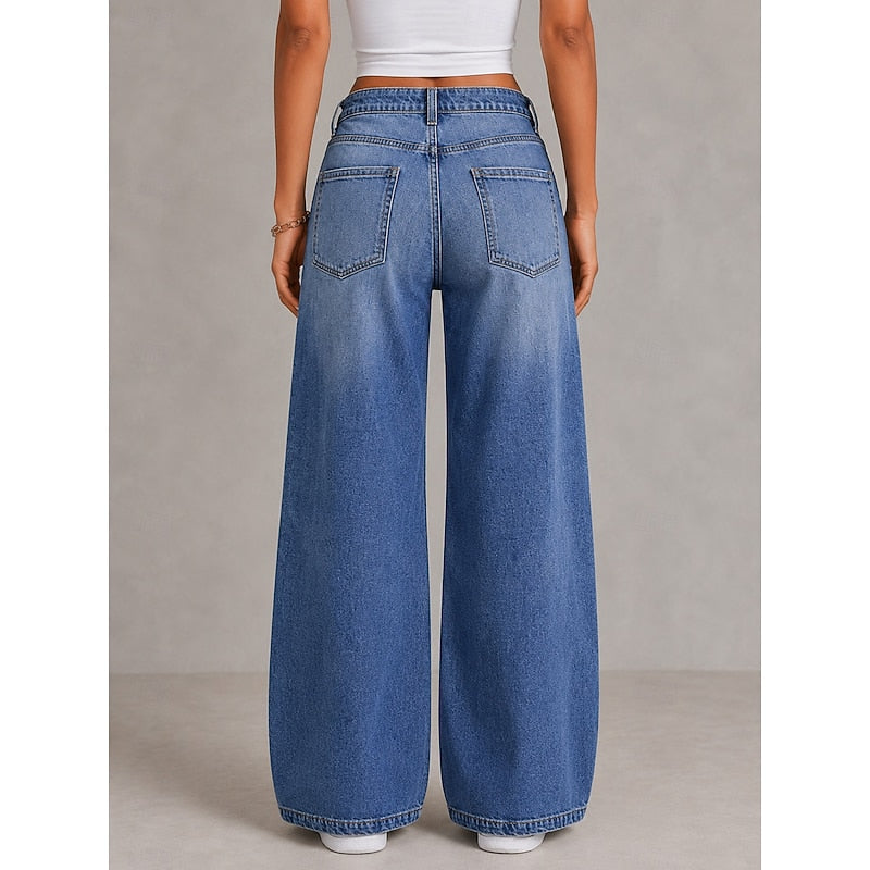 Elegant Baggy Jeans with Comfortable Waist
