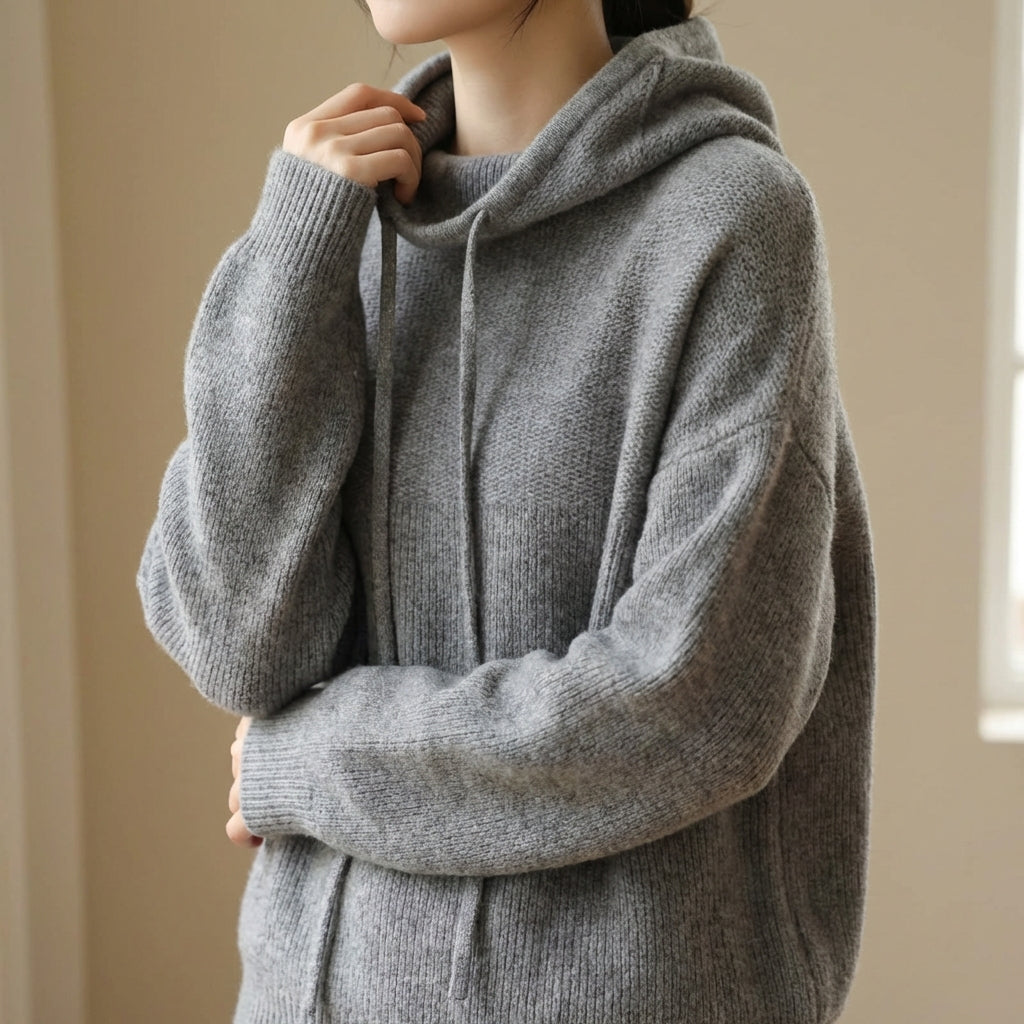 Women’s Merino Wool Hoodie with Hood – Relaxed Fit
