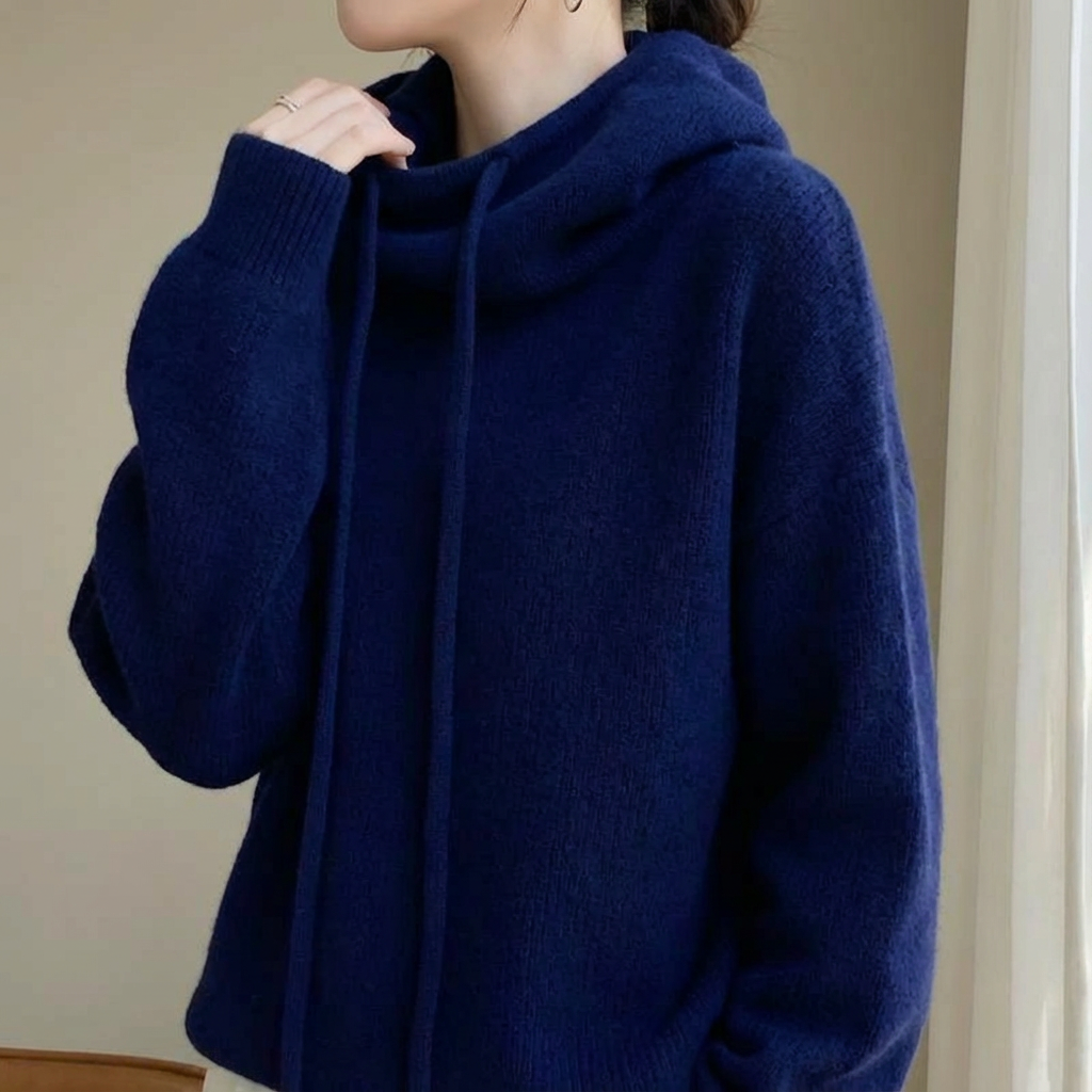 Women’s Merino Wool Hoodie with Hood – Relaxed Fit