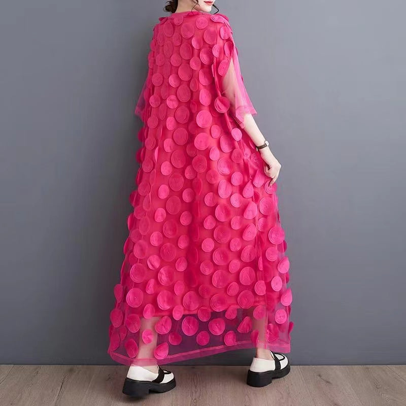 Black Tulle Asymmetrical Maxi Dress