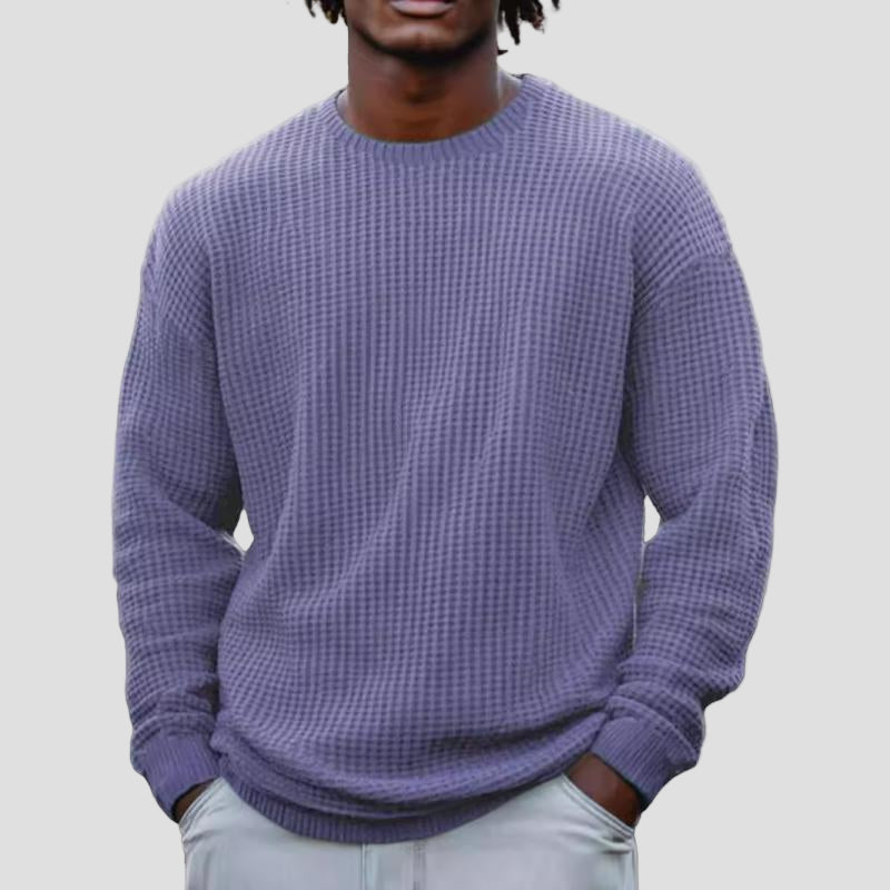 Hayden Mens Crewneck Sweater Waffle
