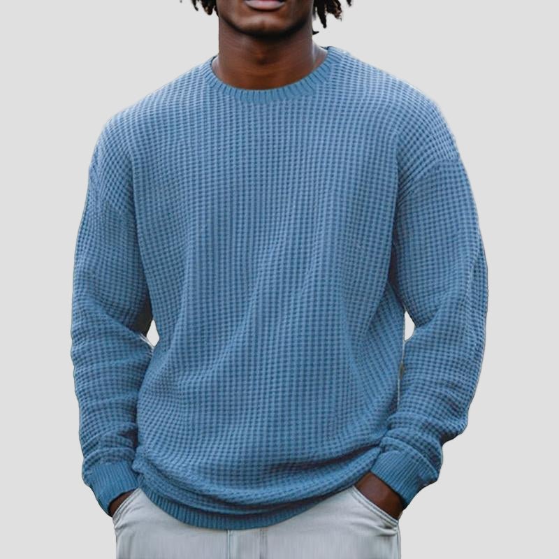 Hayden Mens Crewneck Sweater Waffle