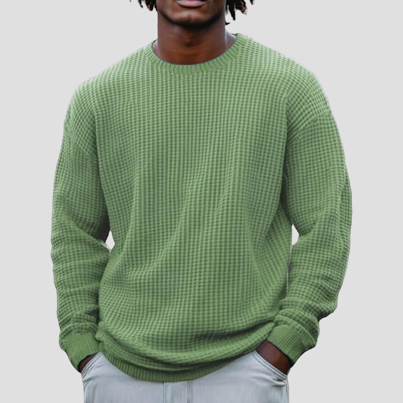 Hayden Mens Crewneck Sweater Waffle