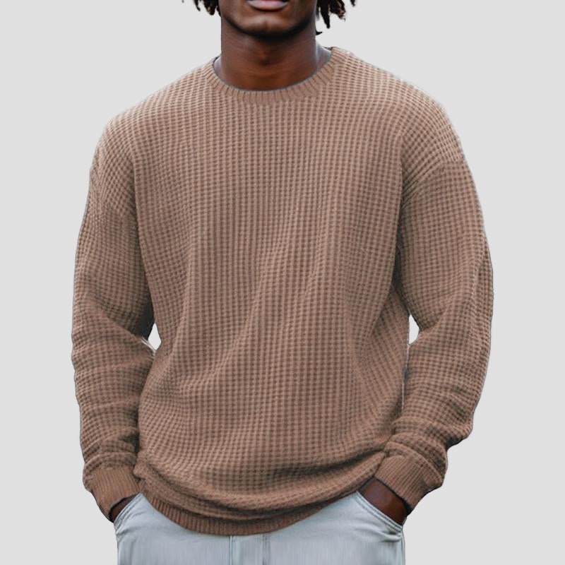 Hayden Mens Crewneck Sweater Waffle