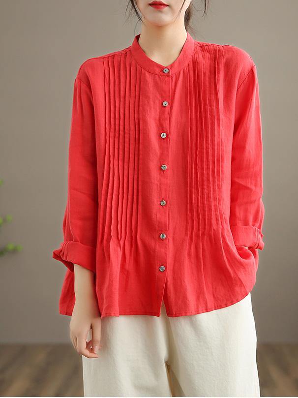 Organic White Linen Tunic Blouse