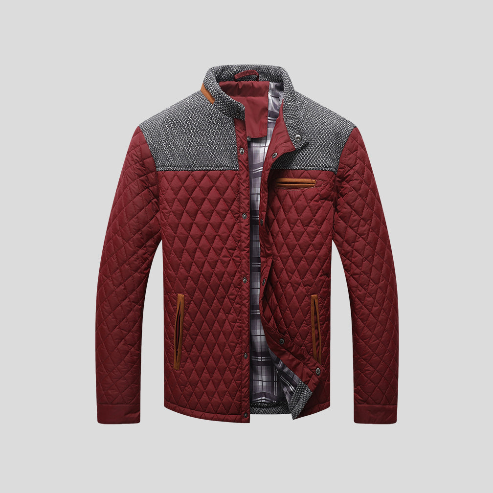 Fall Men's Windproof Lined Jacket with High Collar | Casual Coat