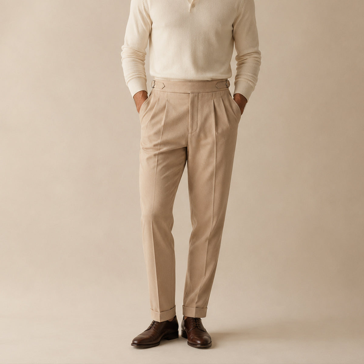 Men's Lightweighta Dress Pants with High Waist