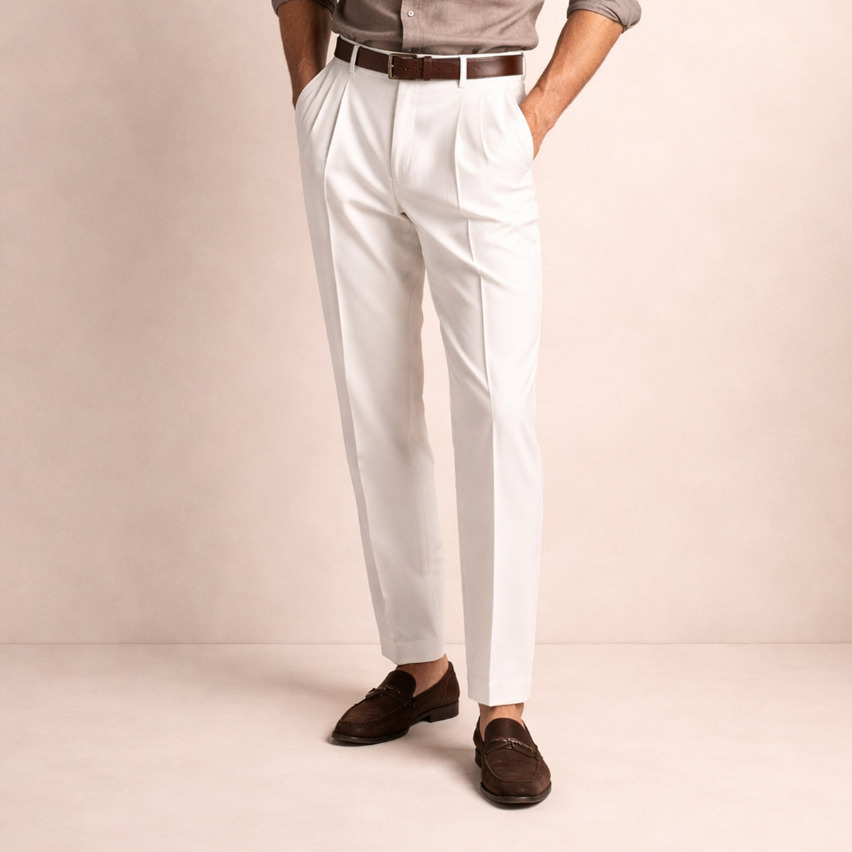 Men's Lightweight Dress Pants with Waist Pleats