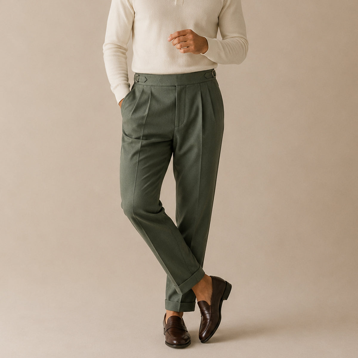 Men's Lightweighta Dress Pants with High Waist