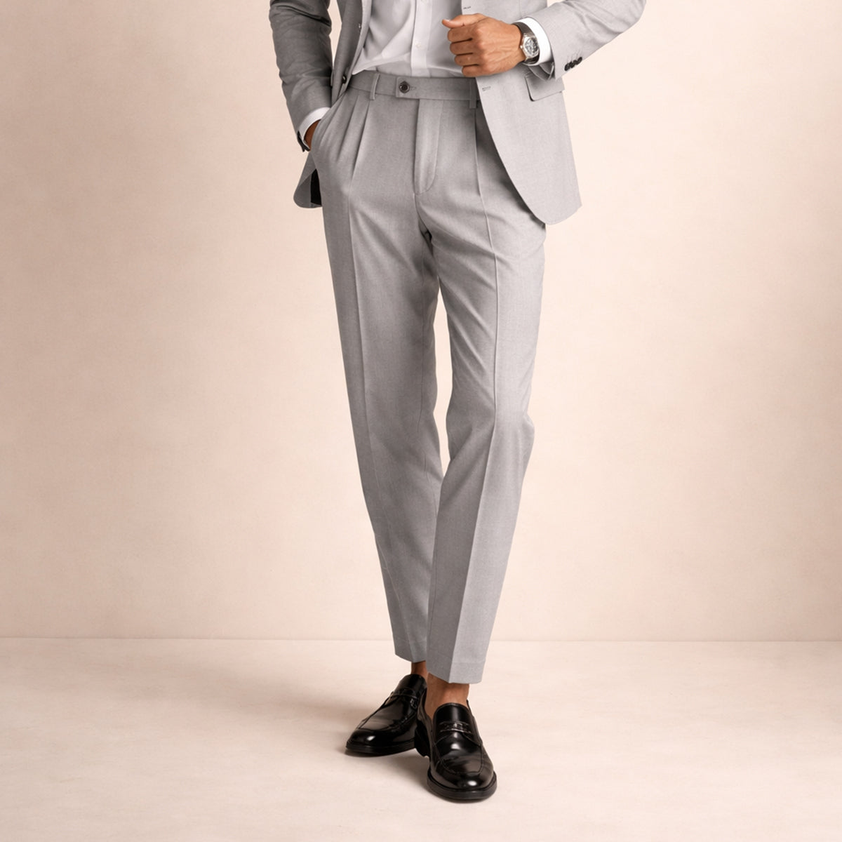 Men's Lightweight Dress Pants with Waist Pleats