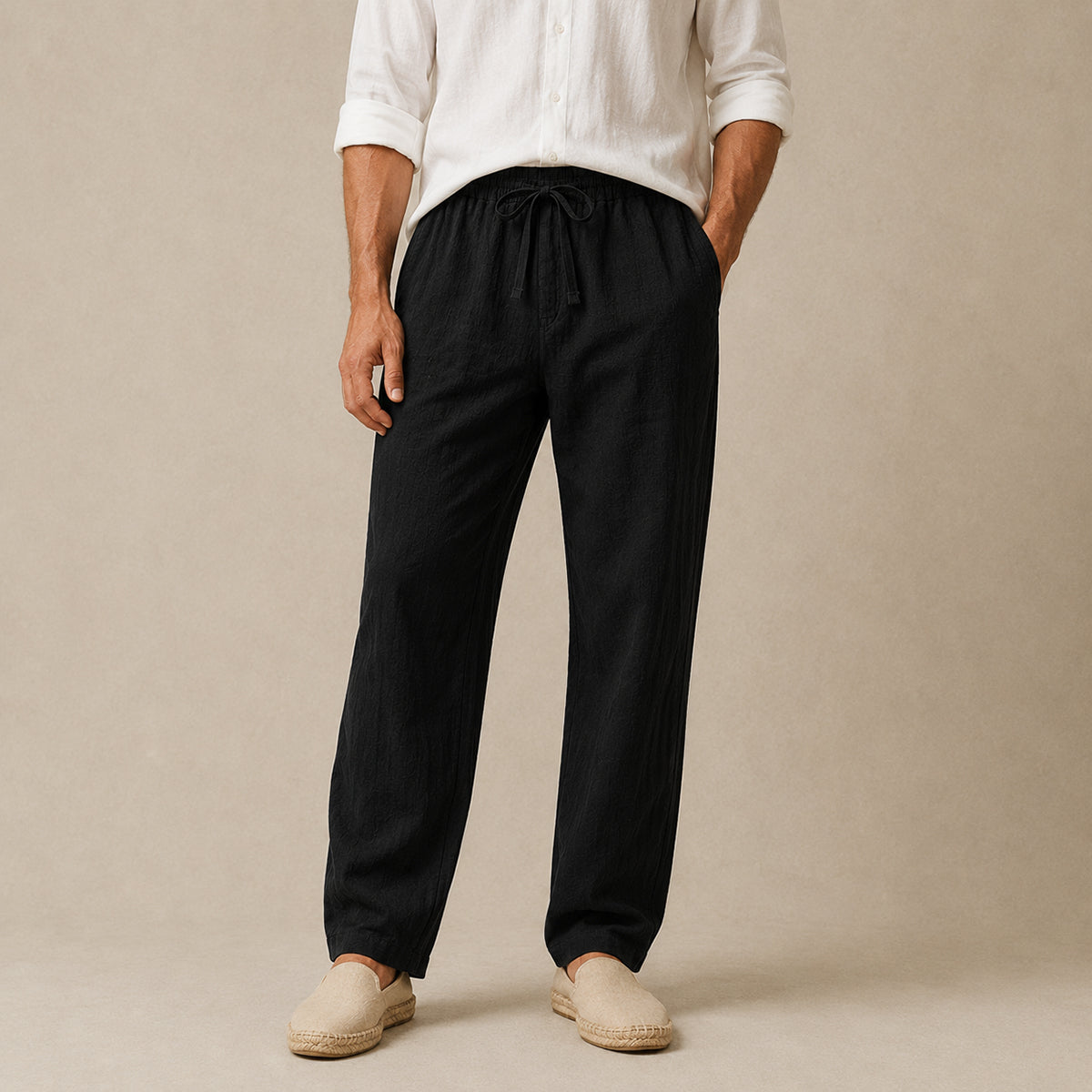 Men's Lightweight, Tapered Linen Dress Pants