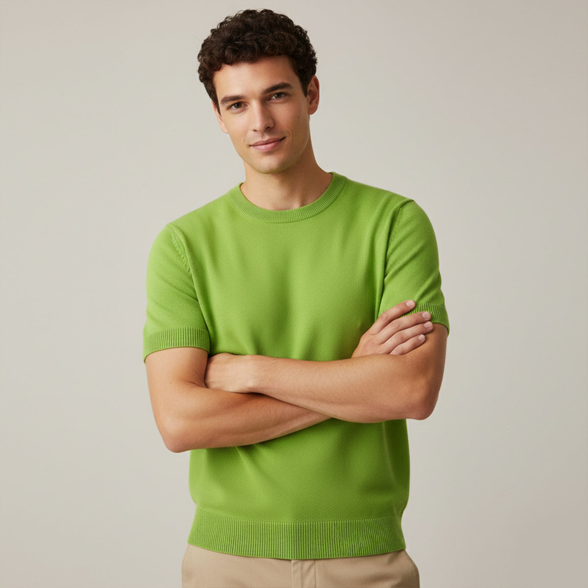 The Evoque Slim Fit Knit T-Shirt for Men