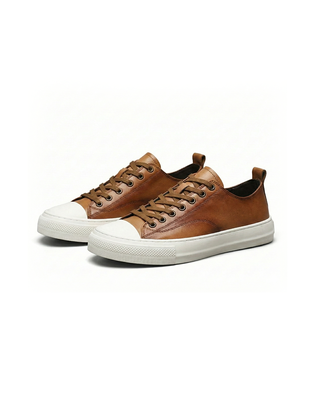 Sneakers Low-Top Slip-On in Genuine Leather with Padded Insole and Arch Support