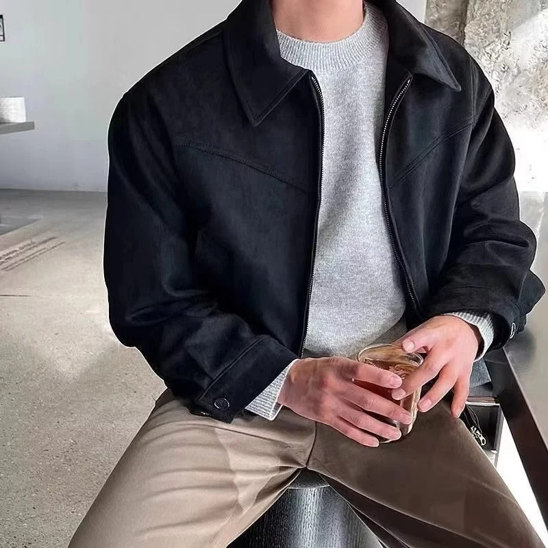 Men’s Bomber Jacket Tailored with Zip and Pockets