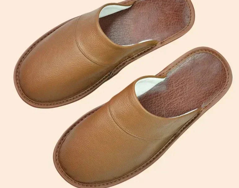 Comfortable Men’s Vegan Leather Slip-On Slippers