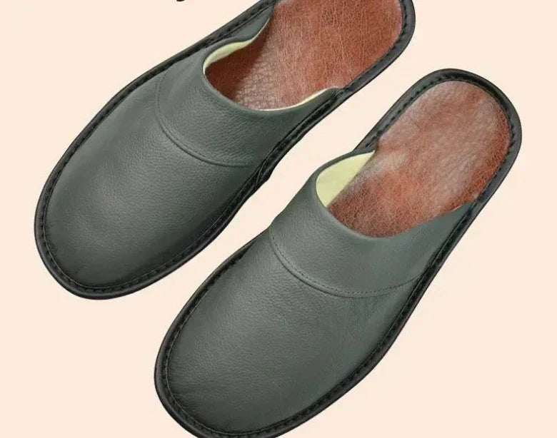 Comfortable Men’s Vegan Leather Slip-On Slippers