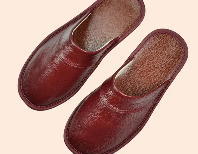 Comfortable Men’s Vegan Leather Slip-On Slippers
