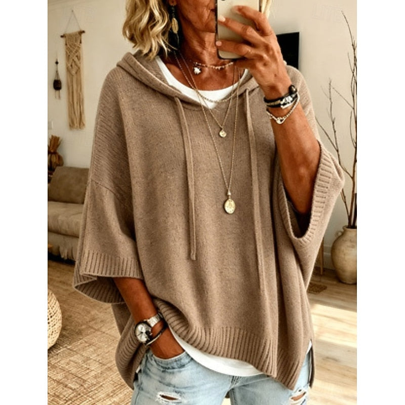 Women’s Hoodie with Hood and Buttoned Collar